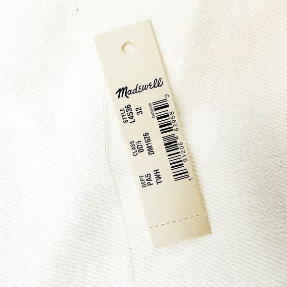 Madewell Rigid Denim A-Line Button Fly Skirt White Size 32 NWT - Picture 8 of 9
